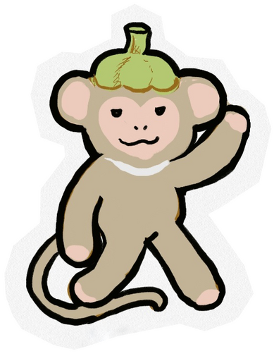 Monyis Monyis is the merry mangosteen monkey.